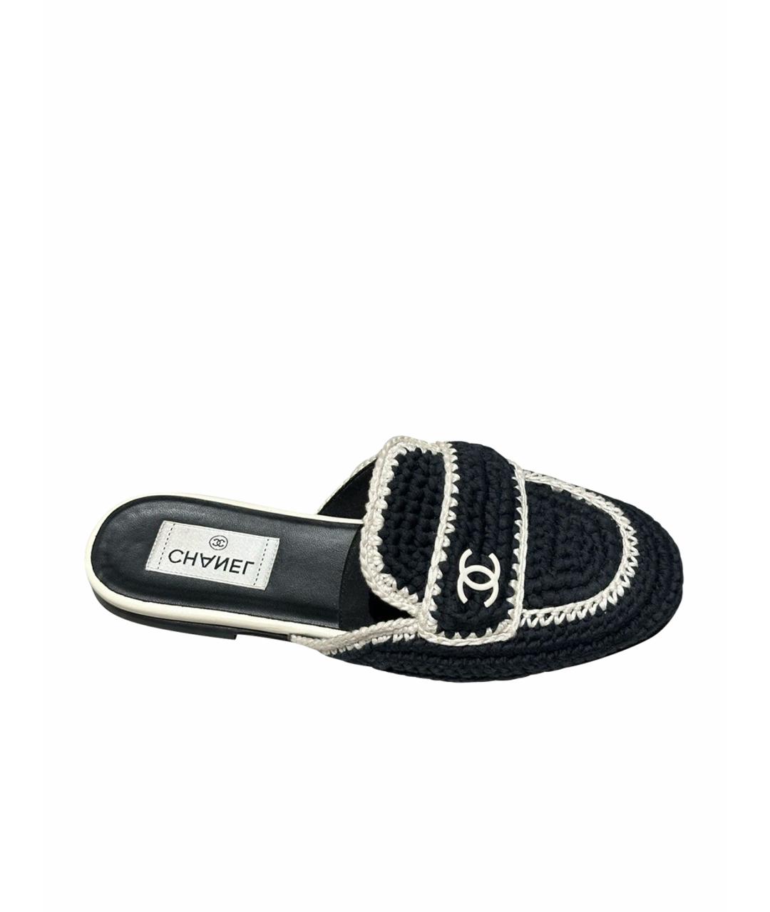 CHANEL Черные текстильные мюли, фото 7