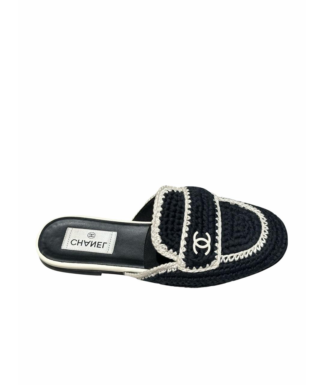 CHANEL Черные текстильные мюли, фото 8