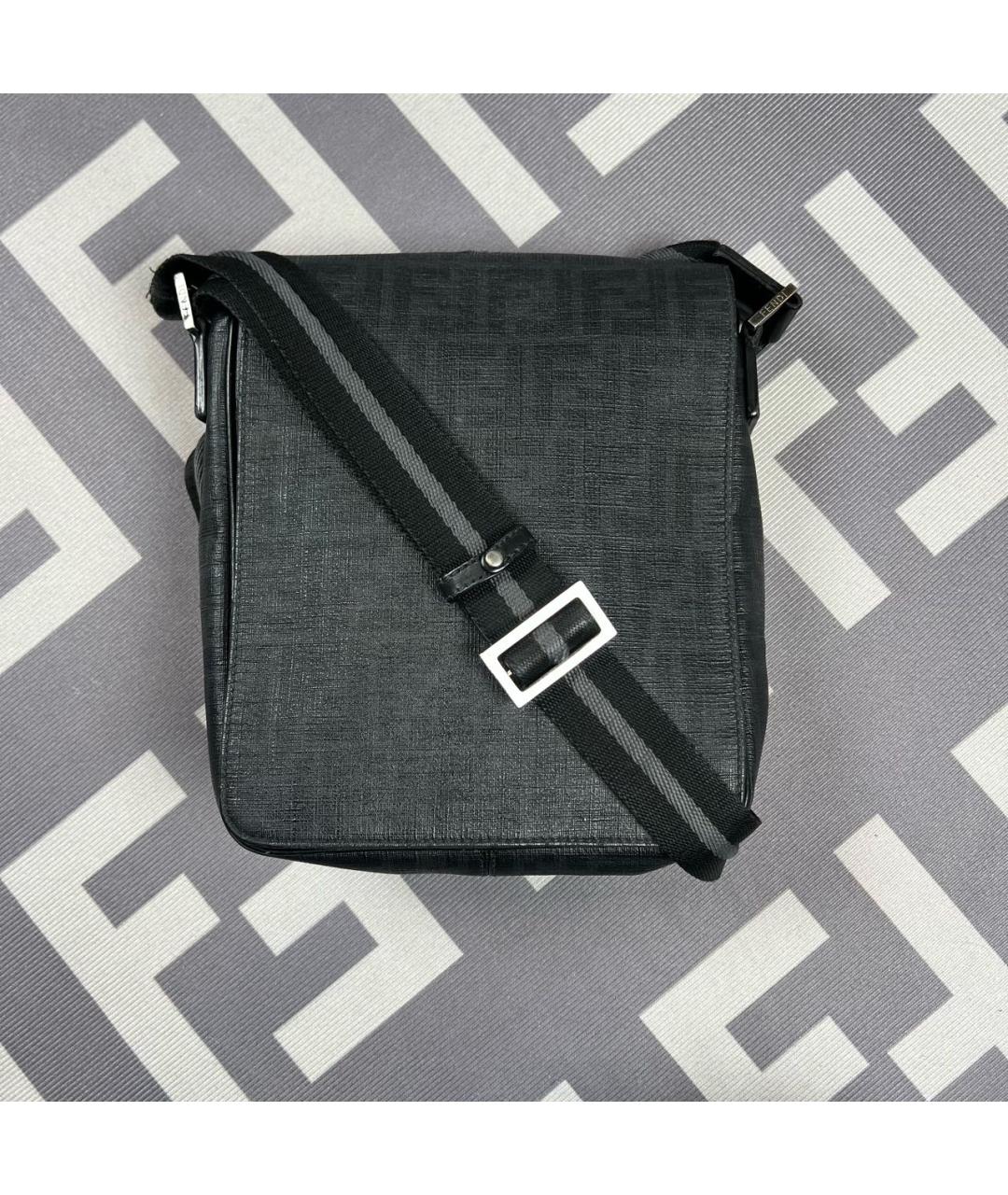 FENDI Антрацитовая кожаная сумка на плечо, фото 8