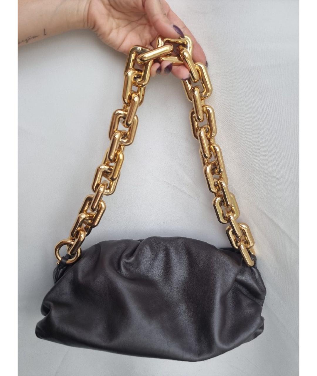 BOTTEGA VENETA Коричневая кожаная сумка с короткими ручками, фото 3