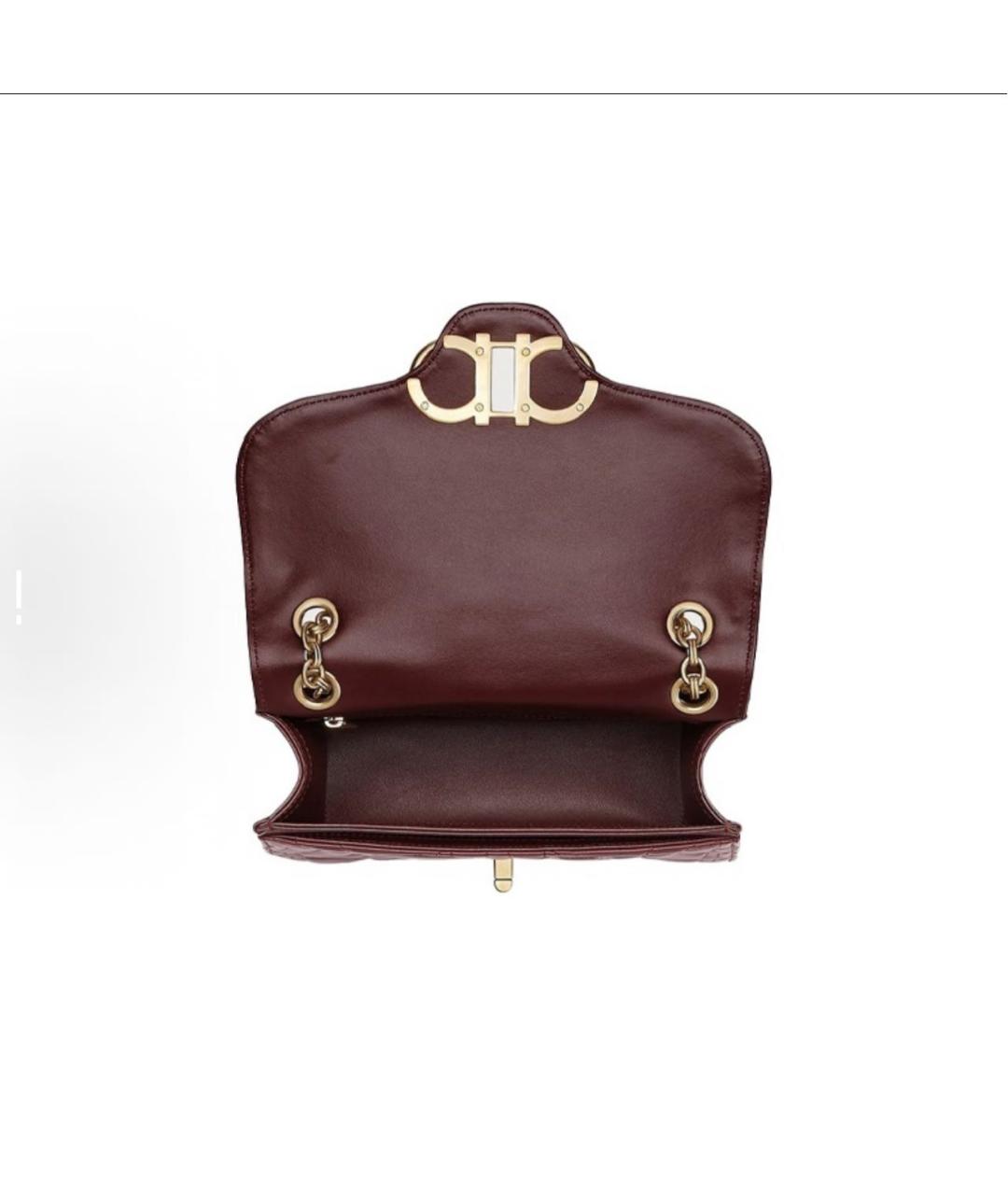 FERRAGAMO Бордовая кожаная сумка через плечо, фото 4