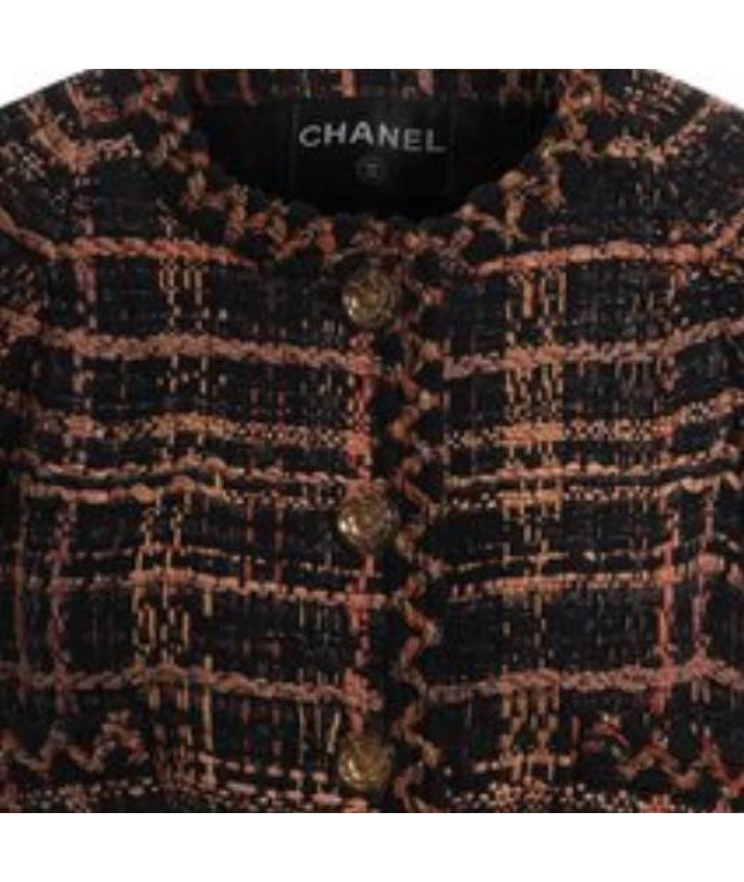 CHANEL Коричневый твидовый жакет/пиджак, фото 3
