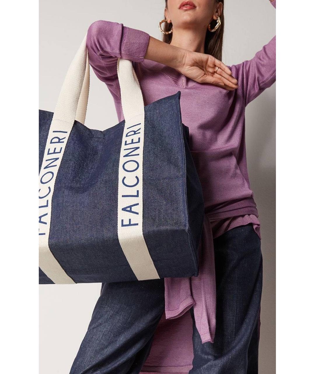 FALCONERI Бежевая хлопковая пляжная сумка, фото 5