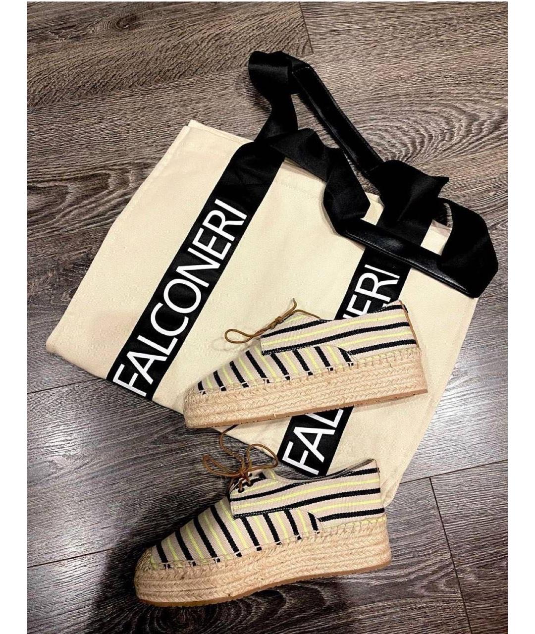 FALCONERI Бежевая хлопковая пляжная сумка, фото 4