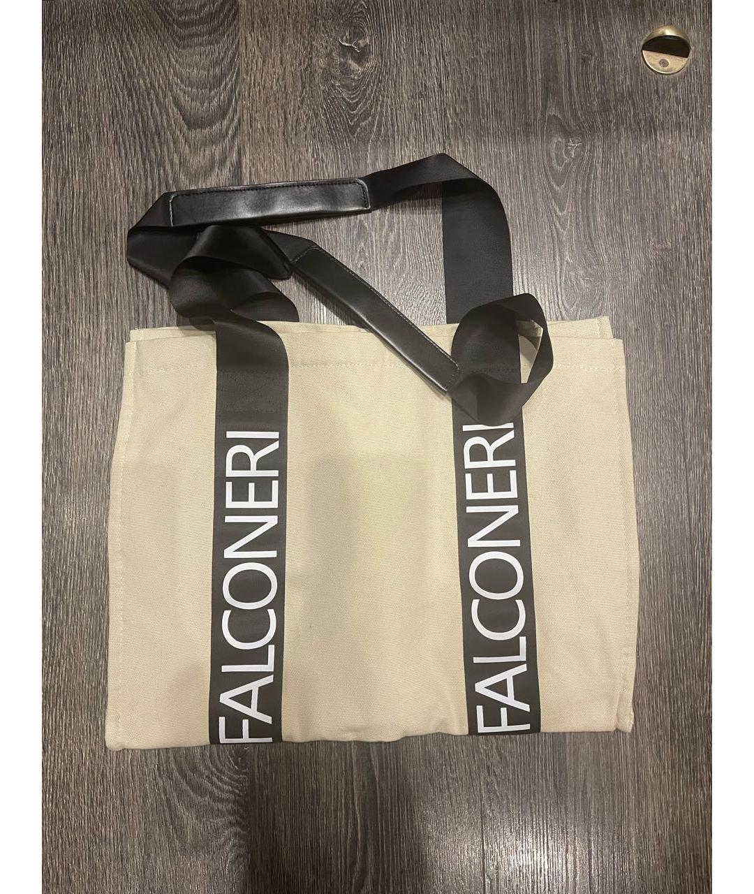 FALCONERI Бежевая хлопковая пляжная сумка, фото 2