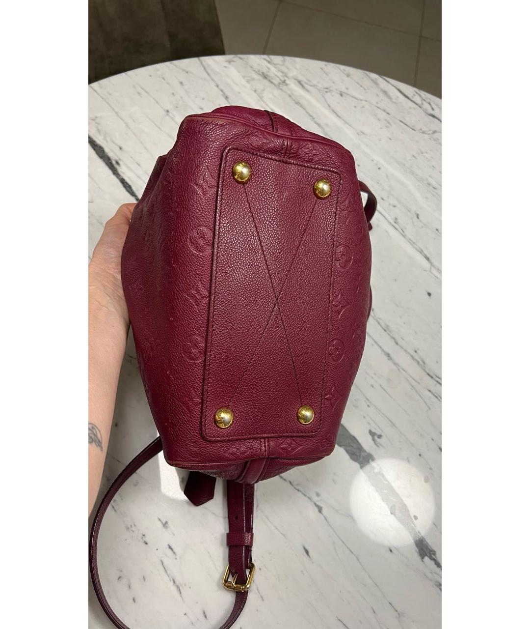 LOUIS VUITTON Бордовая кожаная сумка с короткими ручками, фото 3