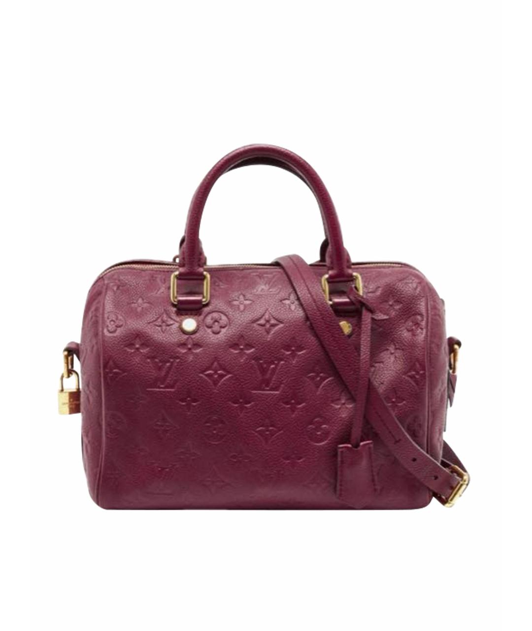 LOUIS VUITTON Бордовая кожаная сумка с короткими ручками, фото 1