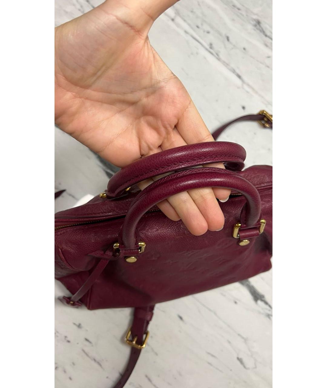 LOUIS VUITTON Бордовая кожаная сумка с короткими ручками, фото 4