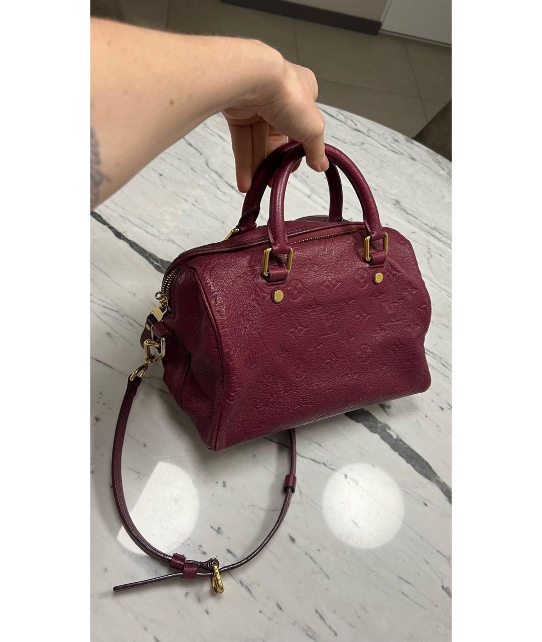 LOUIS VUITTON Бордовая кожаная сумка с короткими ручками, фото 2