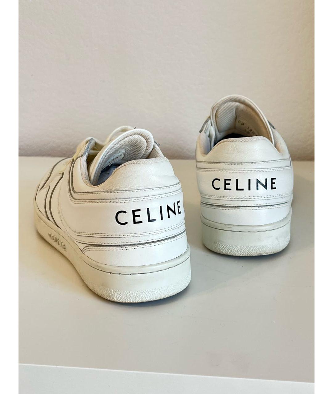 CELINE Белые кожаные кеды, фото 4