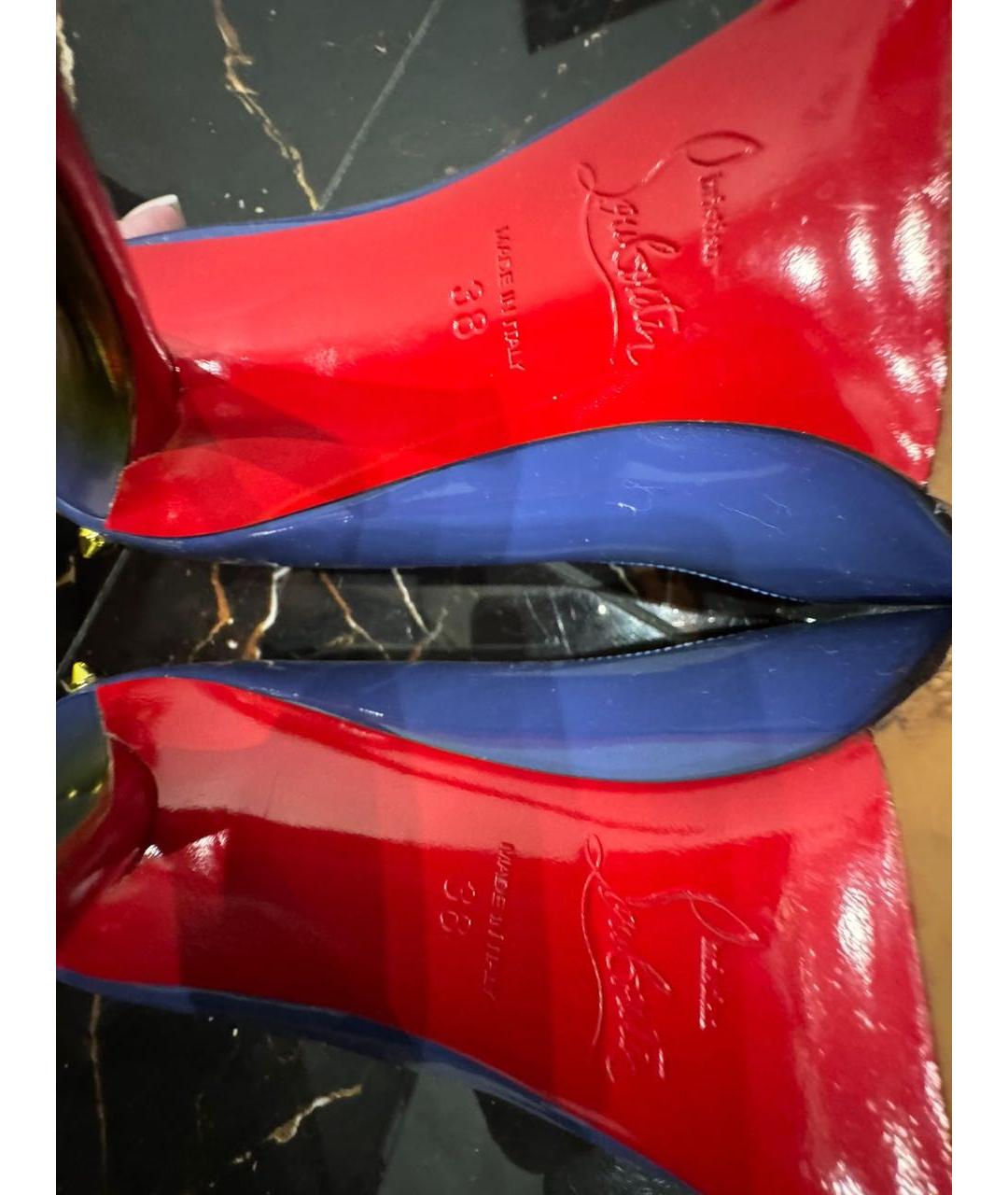 CHRISTIAN LOUBOUTIN Синие туфли из лакированной кожи, фото 4