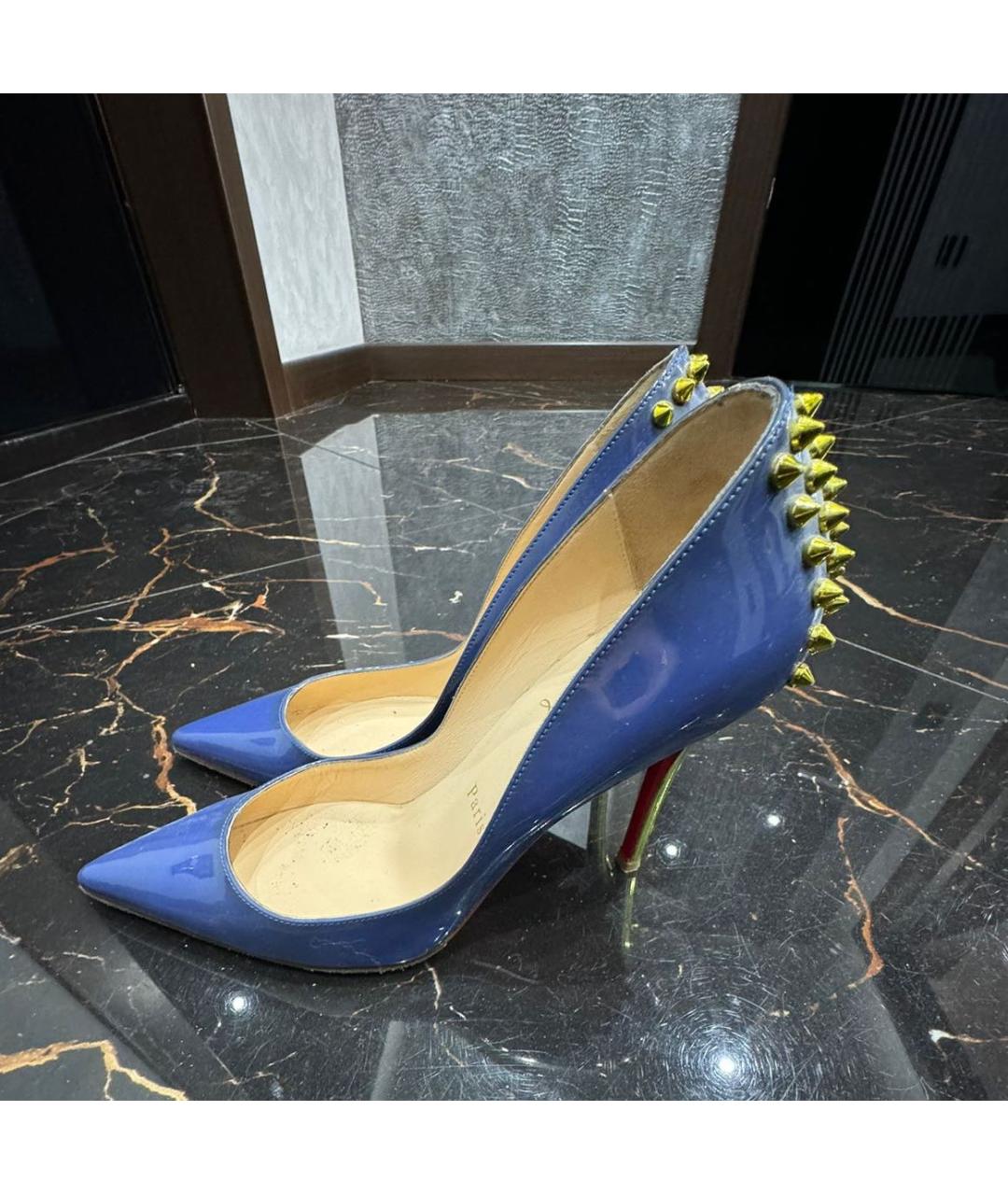 CHRISTIAN LOUBOUTIN Синие туфли из лакированной кожи, фото 2