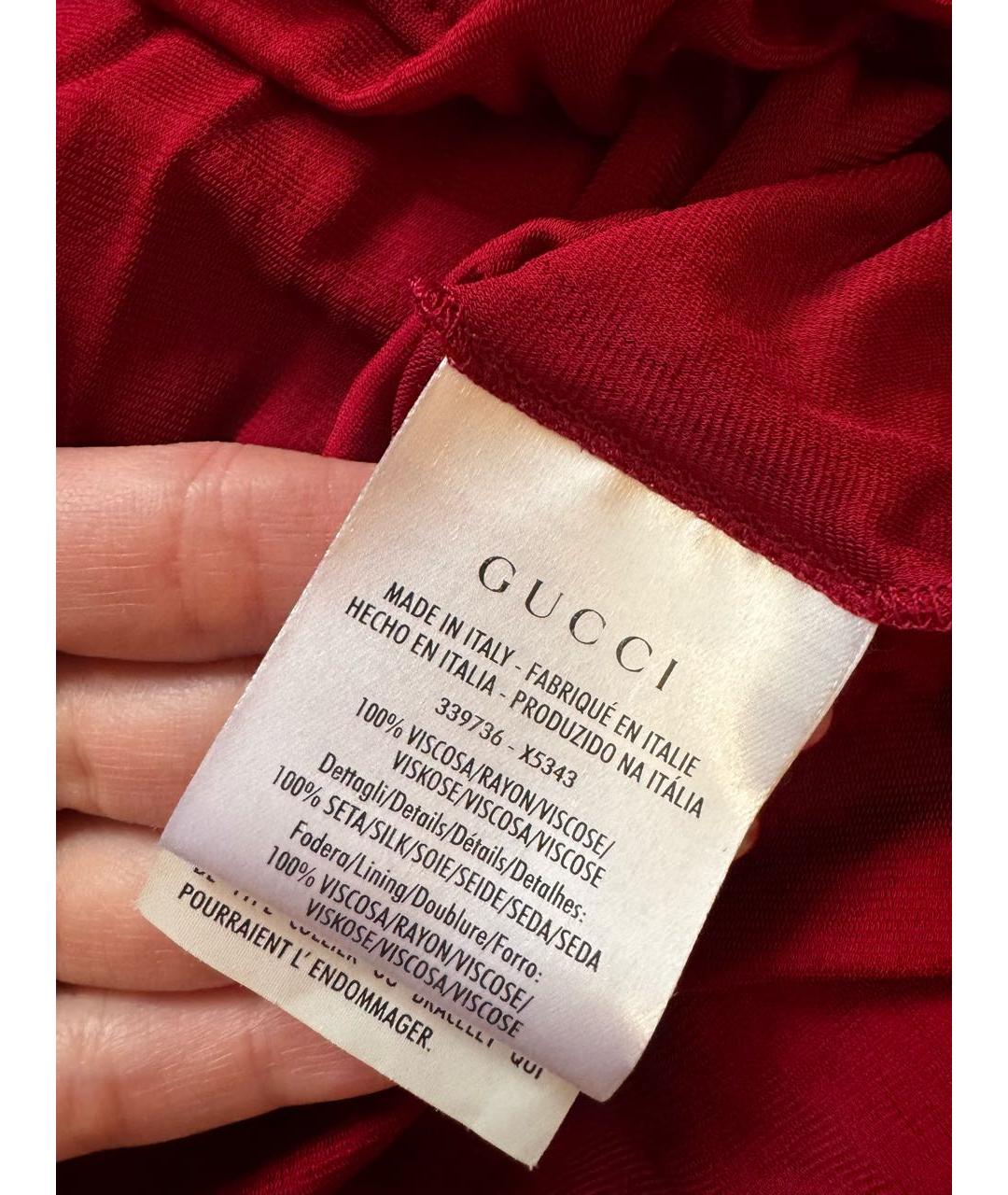 GUCCI Красное вискозное коктейльное платье, фото 8
