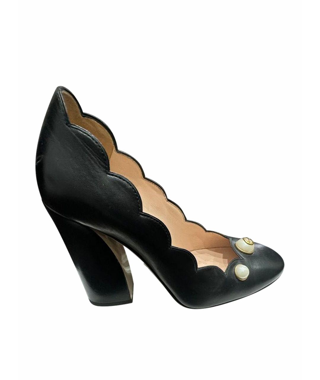 GUCCI Черные кожаные туфли, фото 1