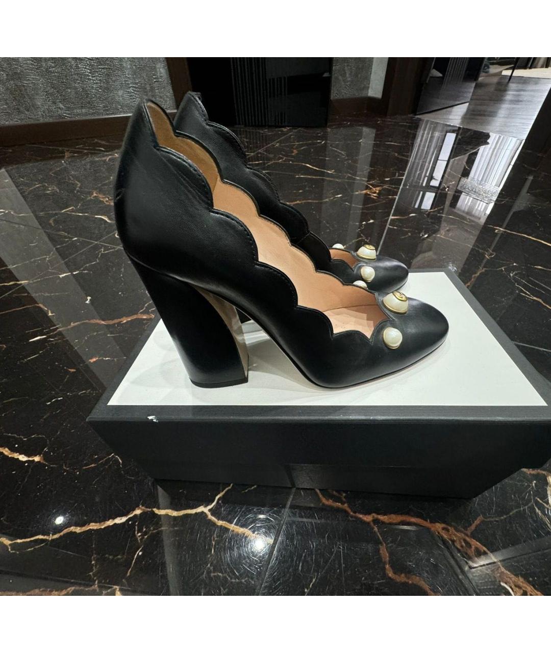 GUCCI Черные кожаные туфли, фото 5