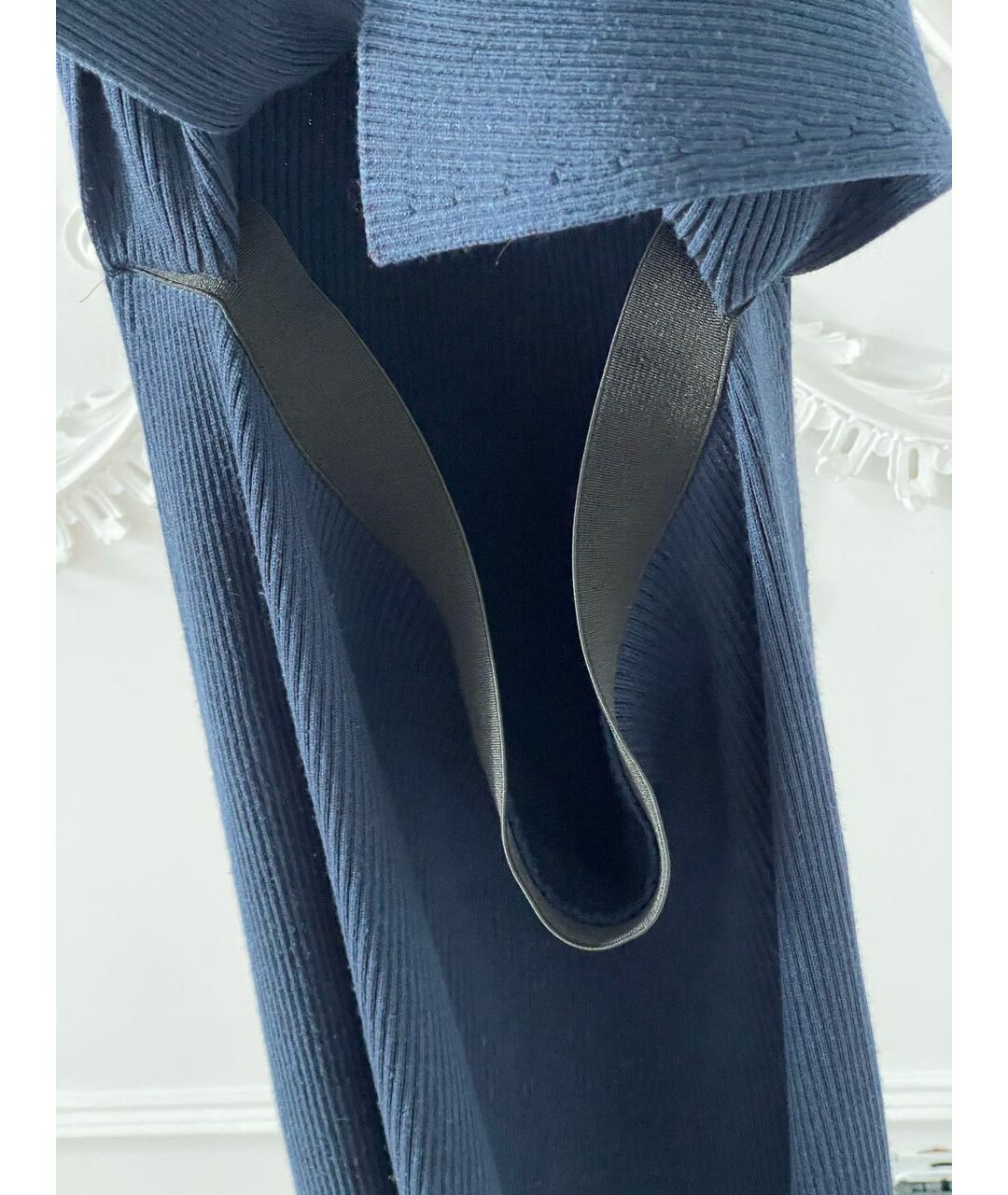 SPORTMAX Темно-синее хлопко-эластановое платье, фото 5