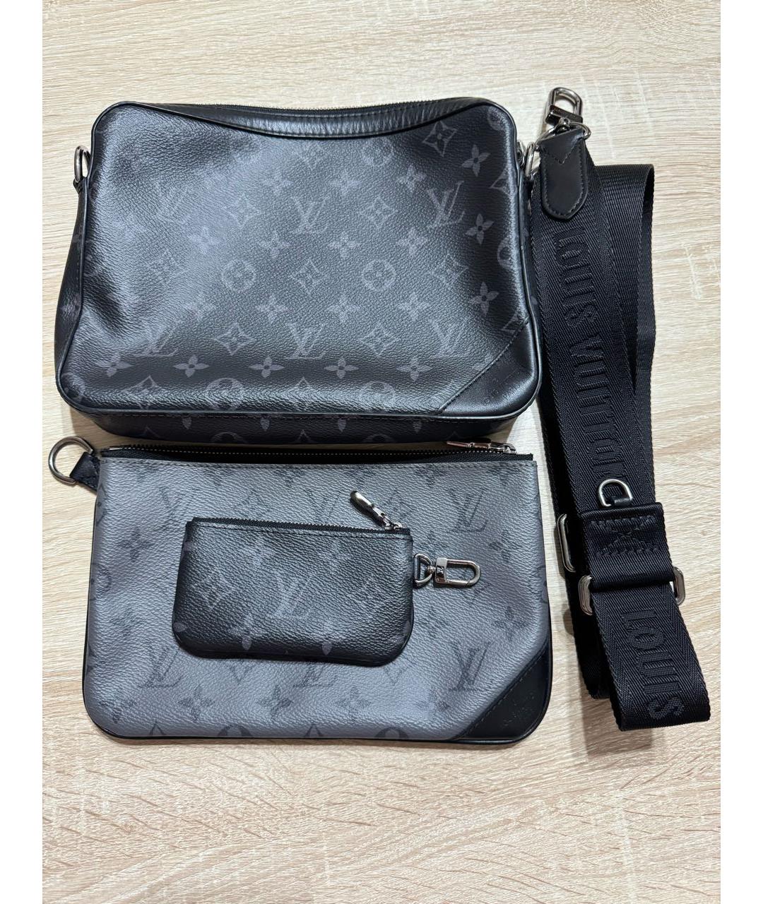 LOUIS VUITTON Черная кожаная сумка на плечо, фото 2