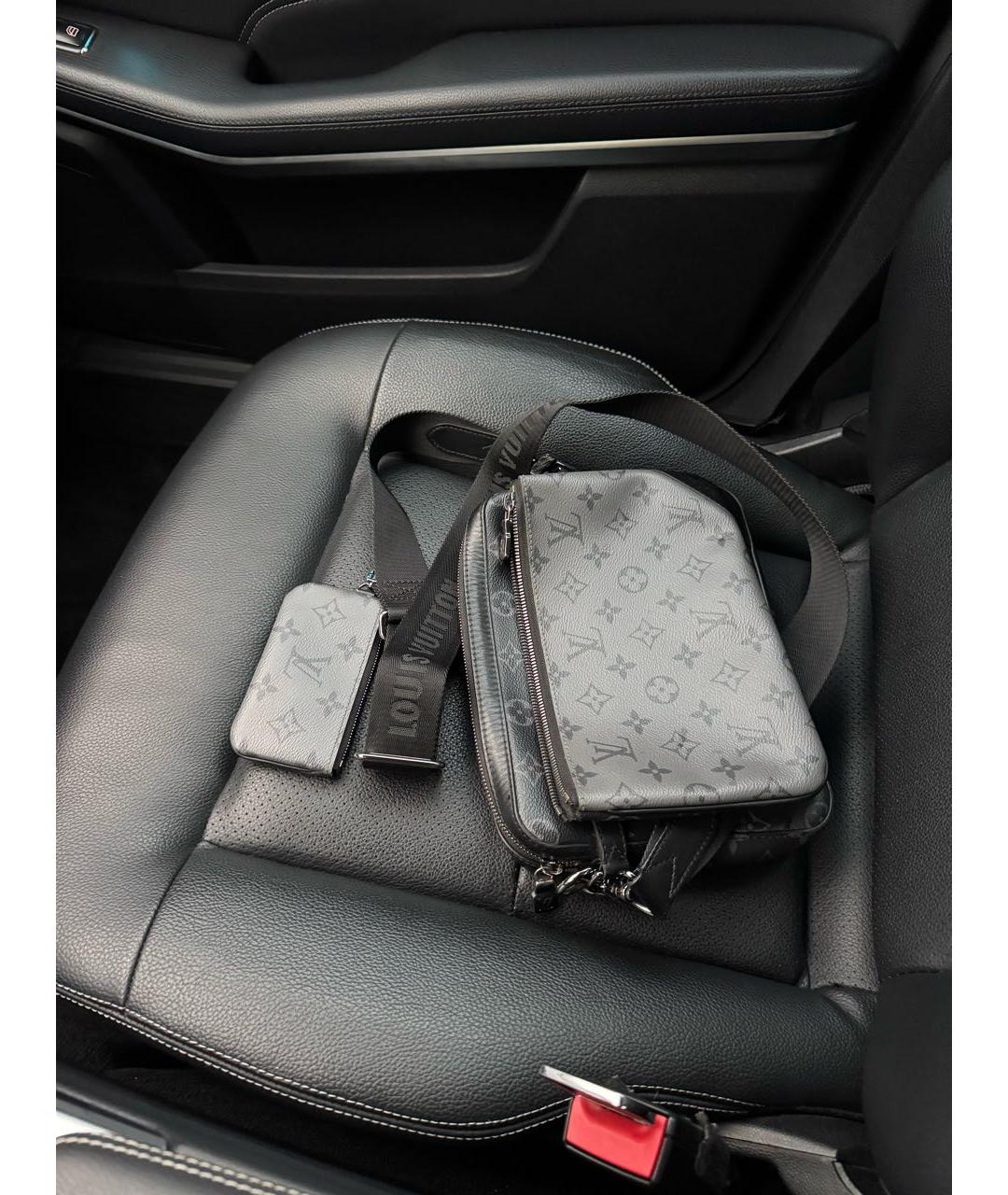LOUIS VUITTON Черная кожаная сумка на плечо, фото 5