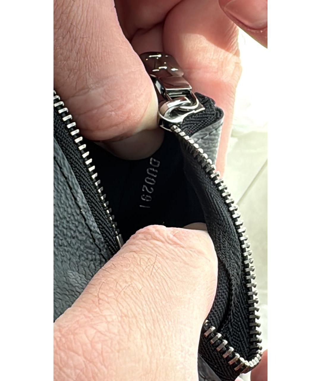LOUIS VUITTON Черная кожаная сумка на плечо, фото 4