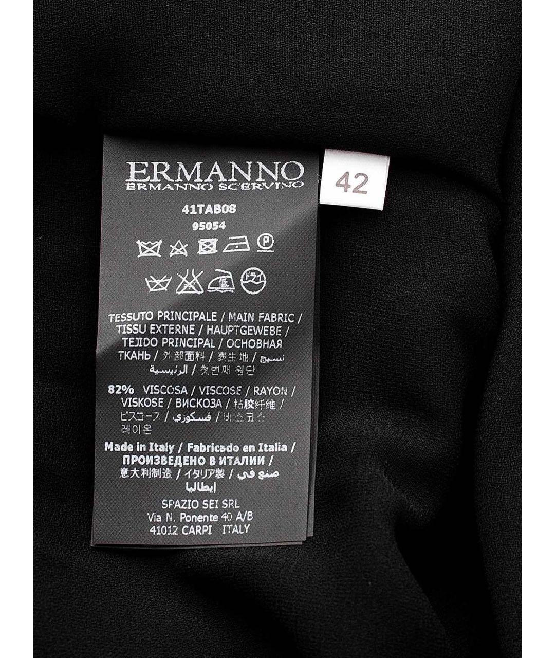 ERMANNO SCERVINO Черное вискозное вечернее платье, фото 7