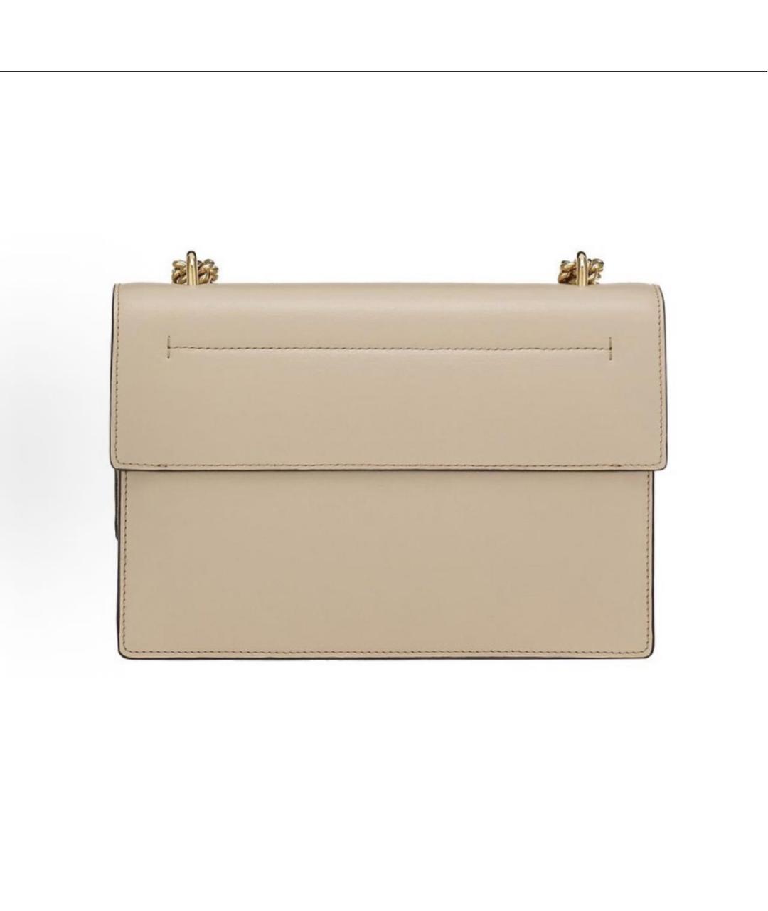 FERRAGAMO Бежевая кожаная сумка через плечо, фото 3