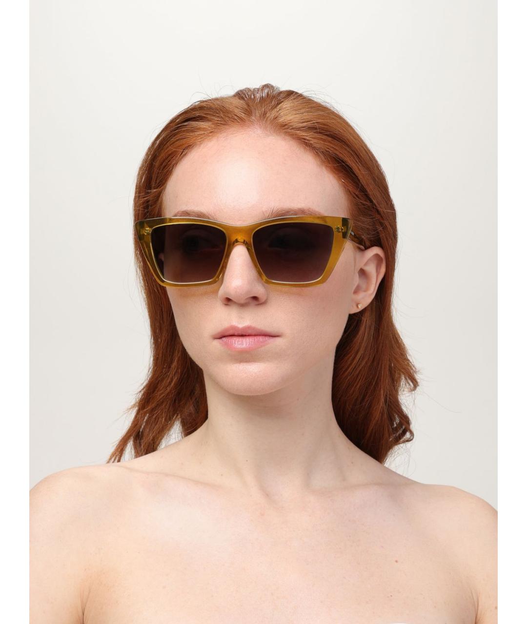 SAINT LAURENT Желтые солнцезащитные очки, фото 2