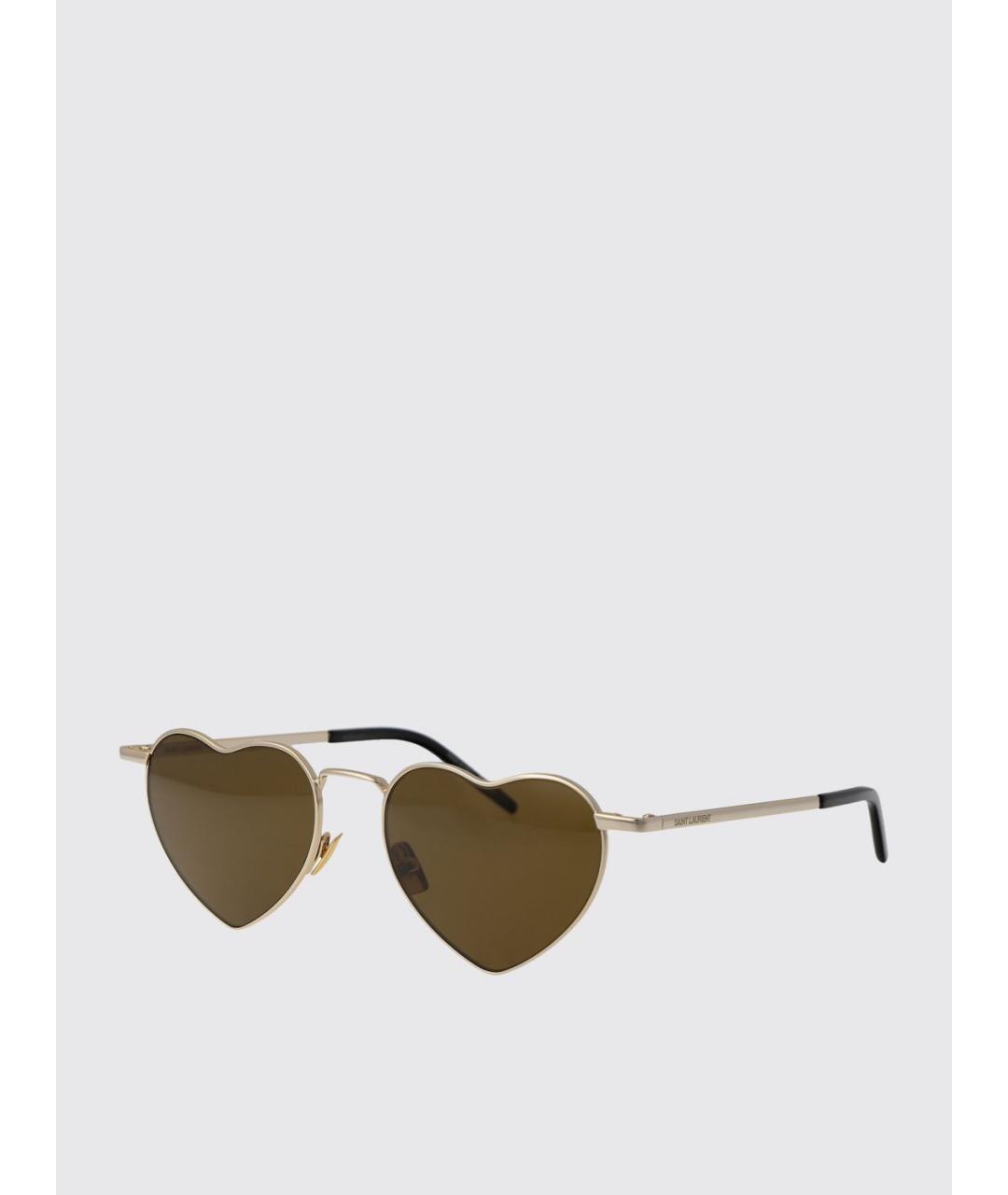 SAINT LAURENT Золотые солнцезащитные очки, фото 5