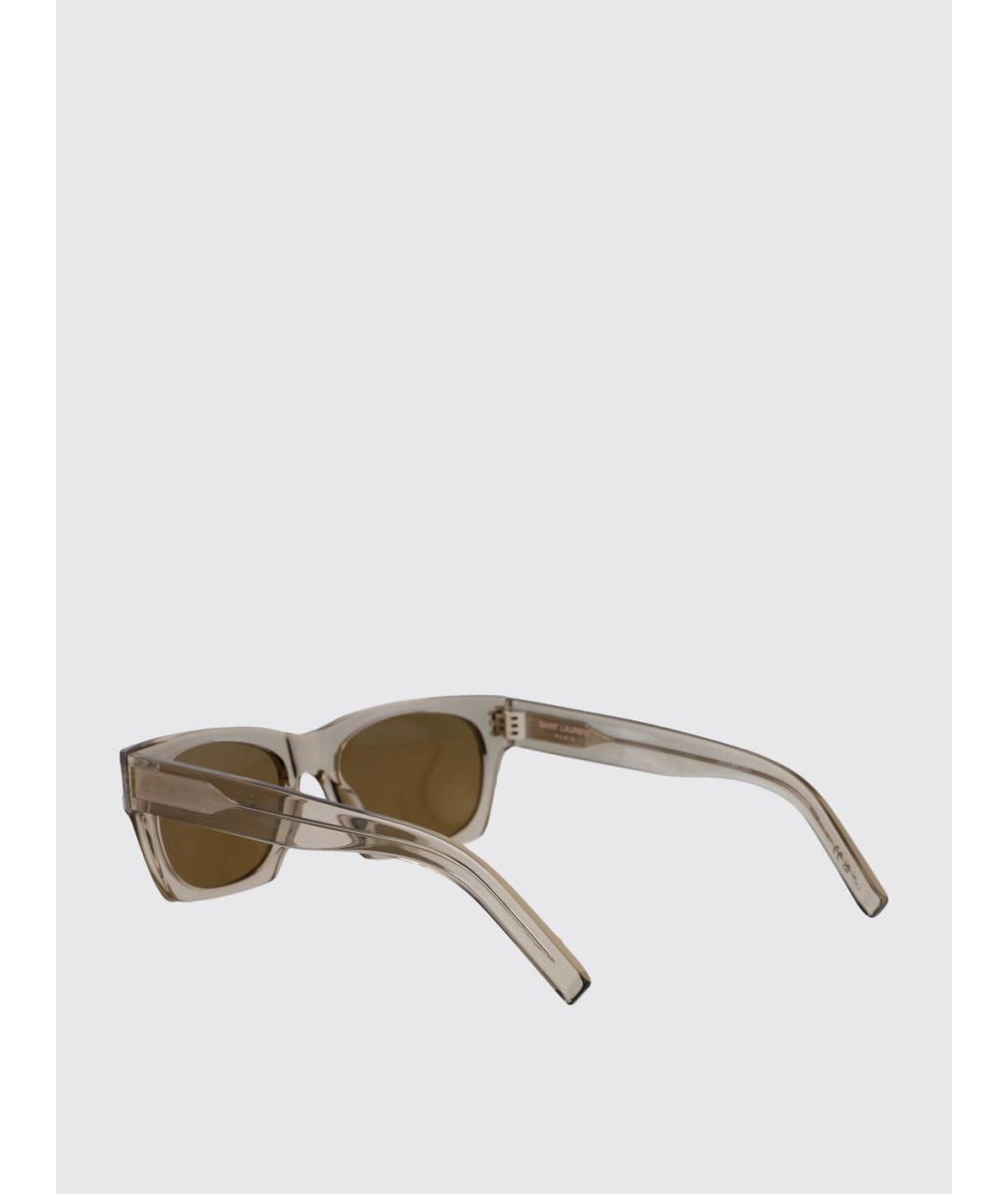 SAINT LAURENT Бежевые солнцезащитные очки, фото 3