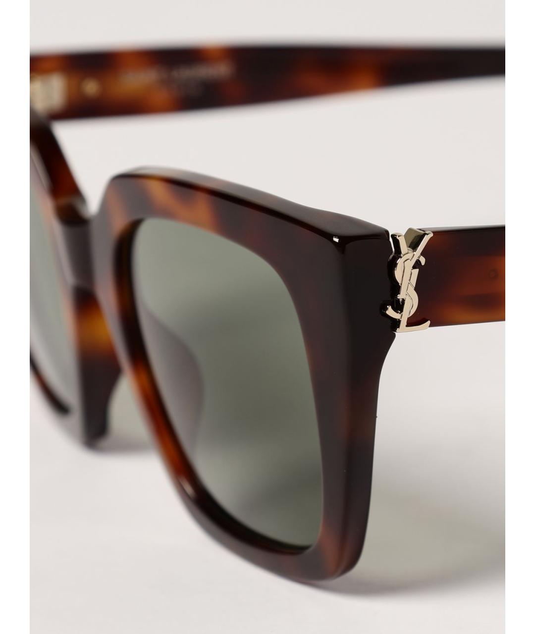 SAINT LAURENT Коричневые солнцезащитные очки, фото 5