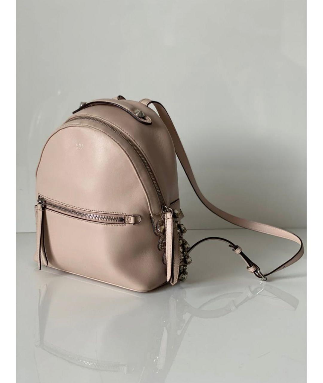 FENDI Розовый кожаный рюкзак, фото 9