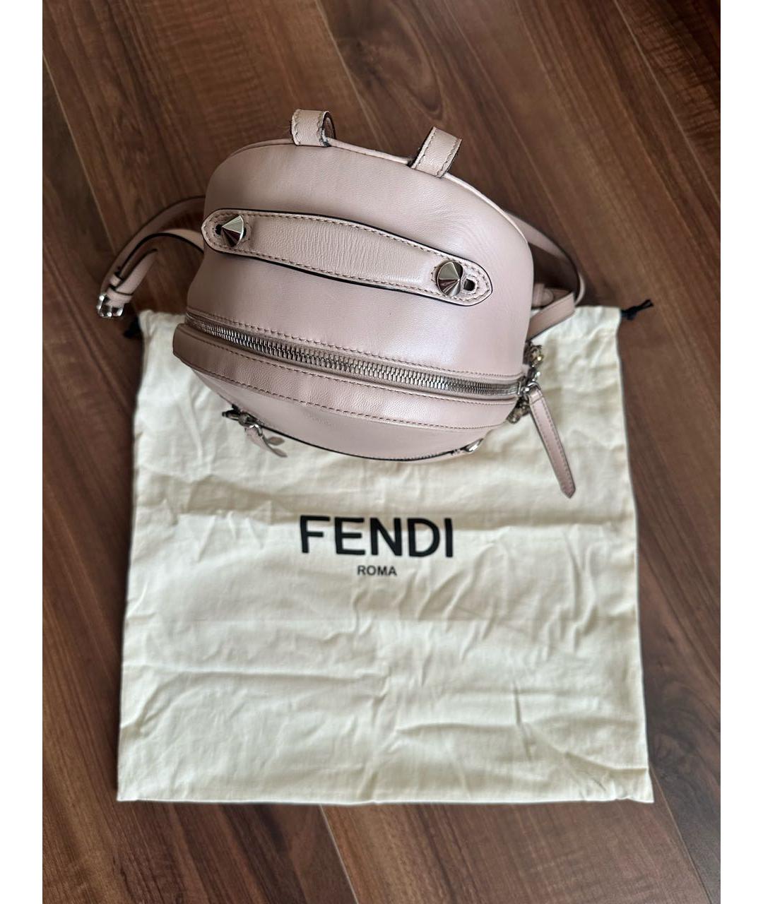 FENDI Розовый кожаный рюкзак, фото 4