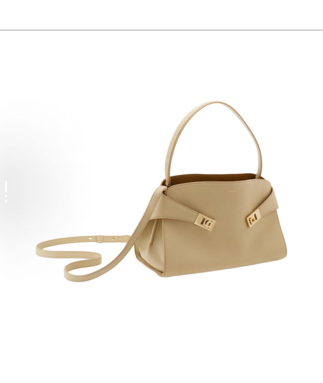 FERRAGAMO Бежевая кожаная сумка тоут, фото 3