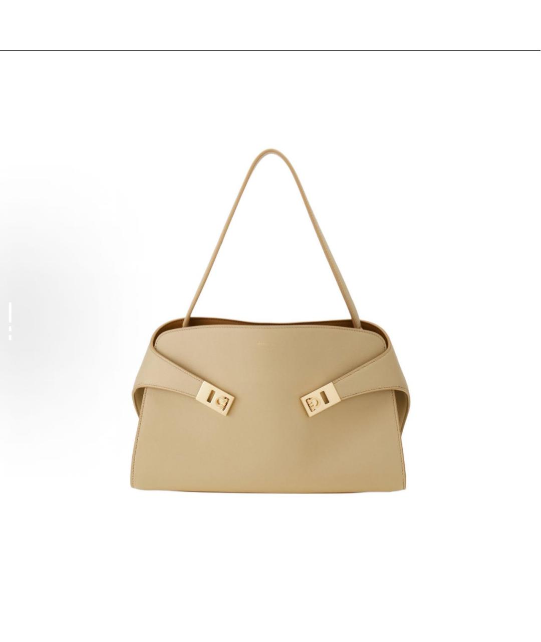 FERRAGAMO Бежевая кожаная сумка тоут, фото 2