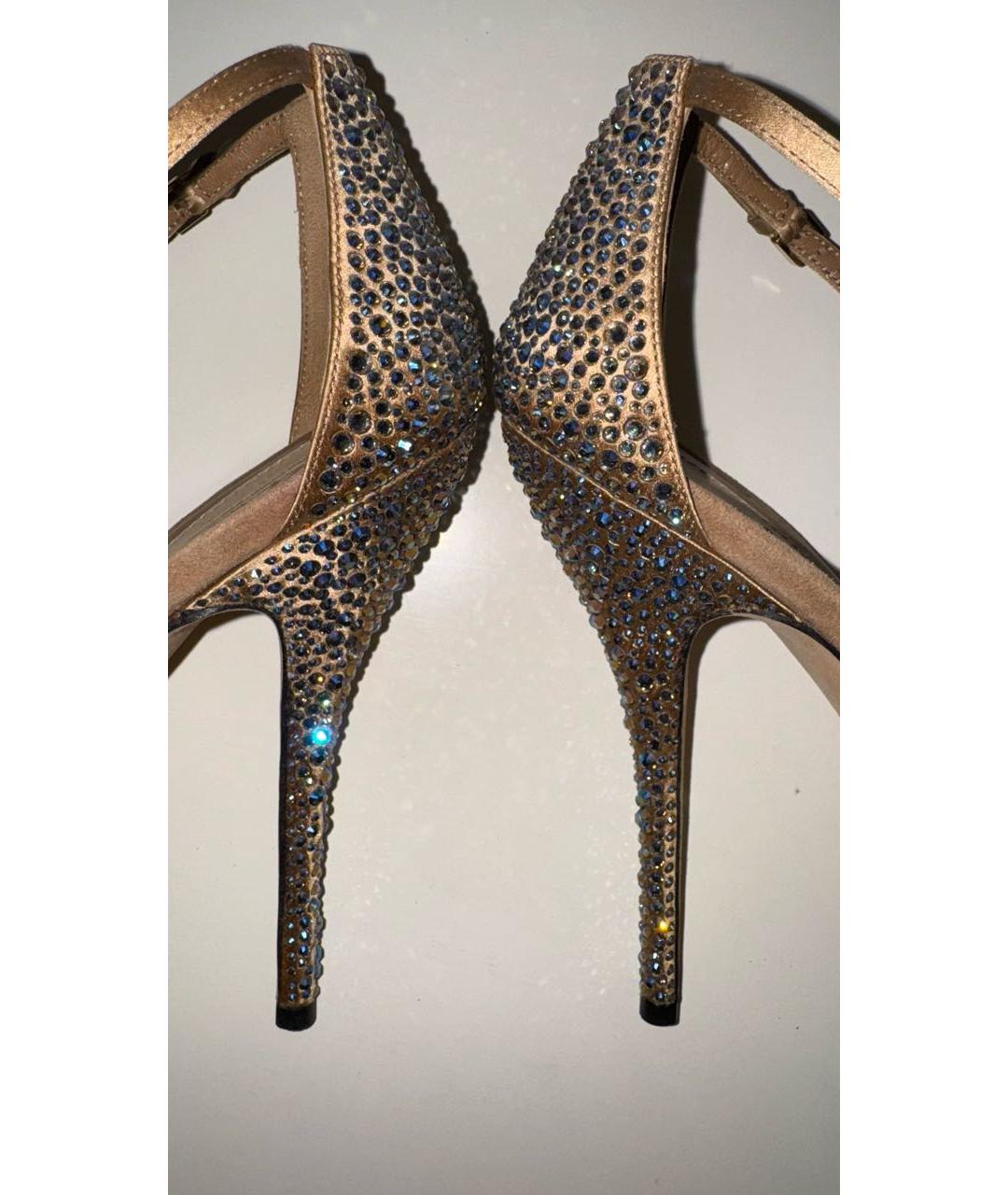 GUCCI Бежевые замшевые босоножки, фото 7