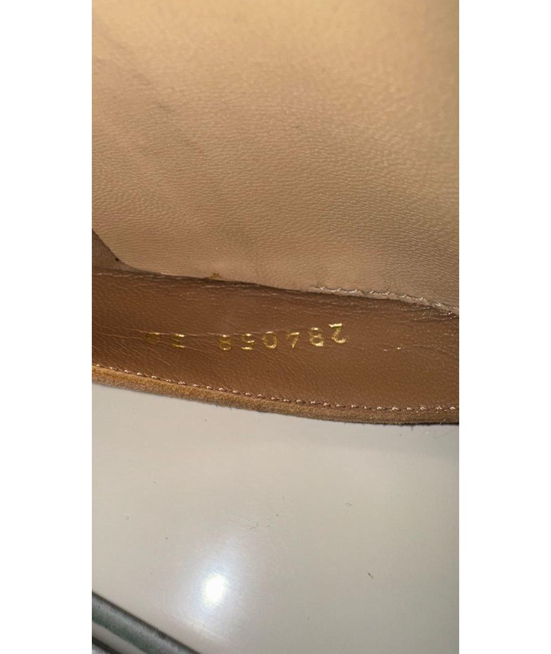 GUCCI Бежевые замшевые босоножки, фото 6