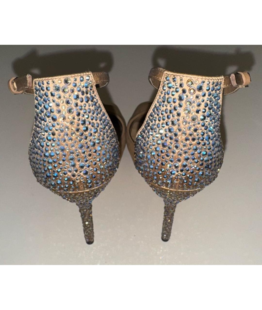 GUCCI Бежевые замшевые босоножки, фото 4