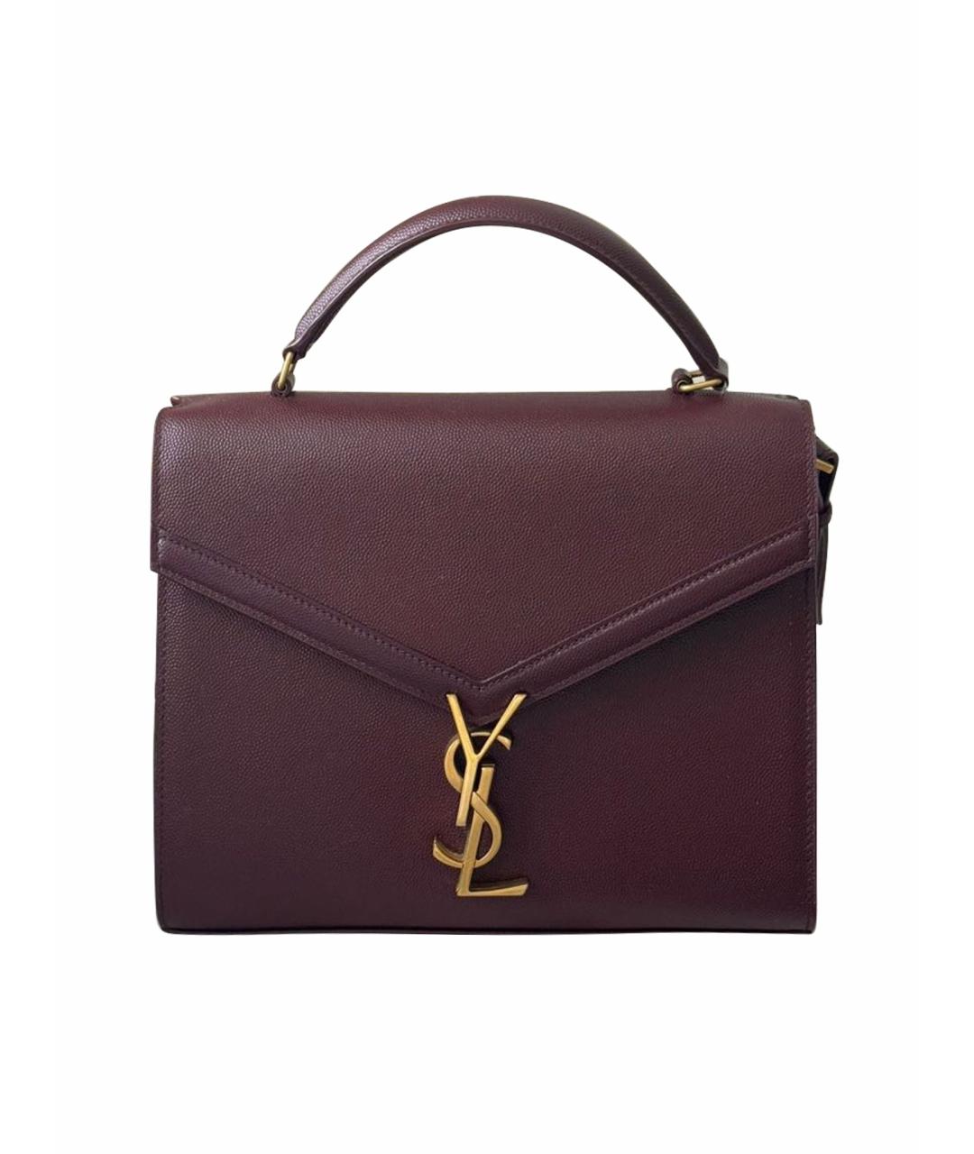 SAINT LAURENT Бордовая кожаная сумка через плечо, фото 1