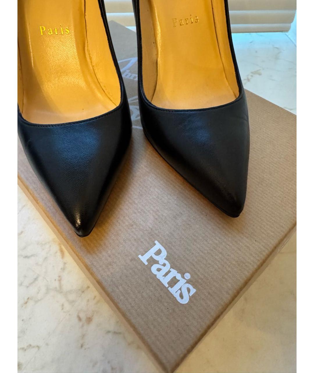 CHRISTIAN LOUBOUTIN Черные кожаные туфли, фото 5