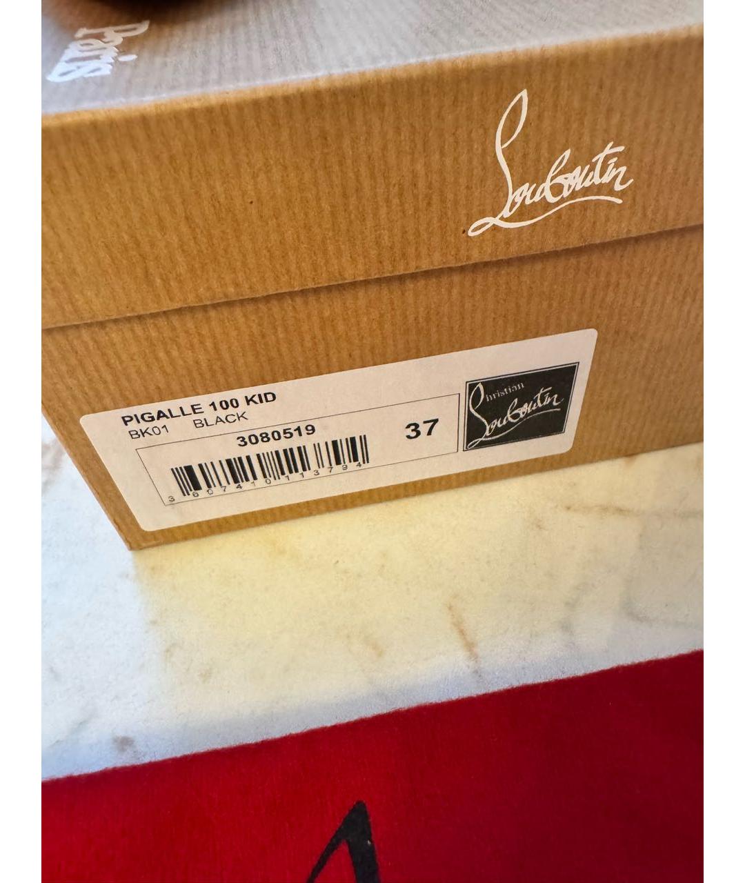 CHRISTIAN LOUBOUTIN Черные кожаные туфли, фото 8