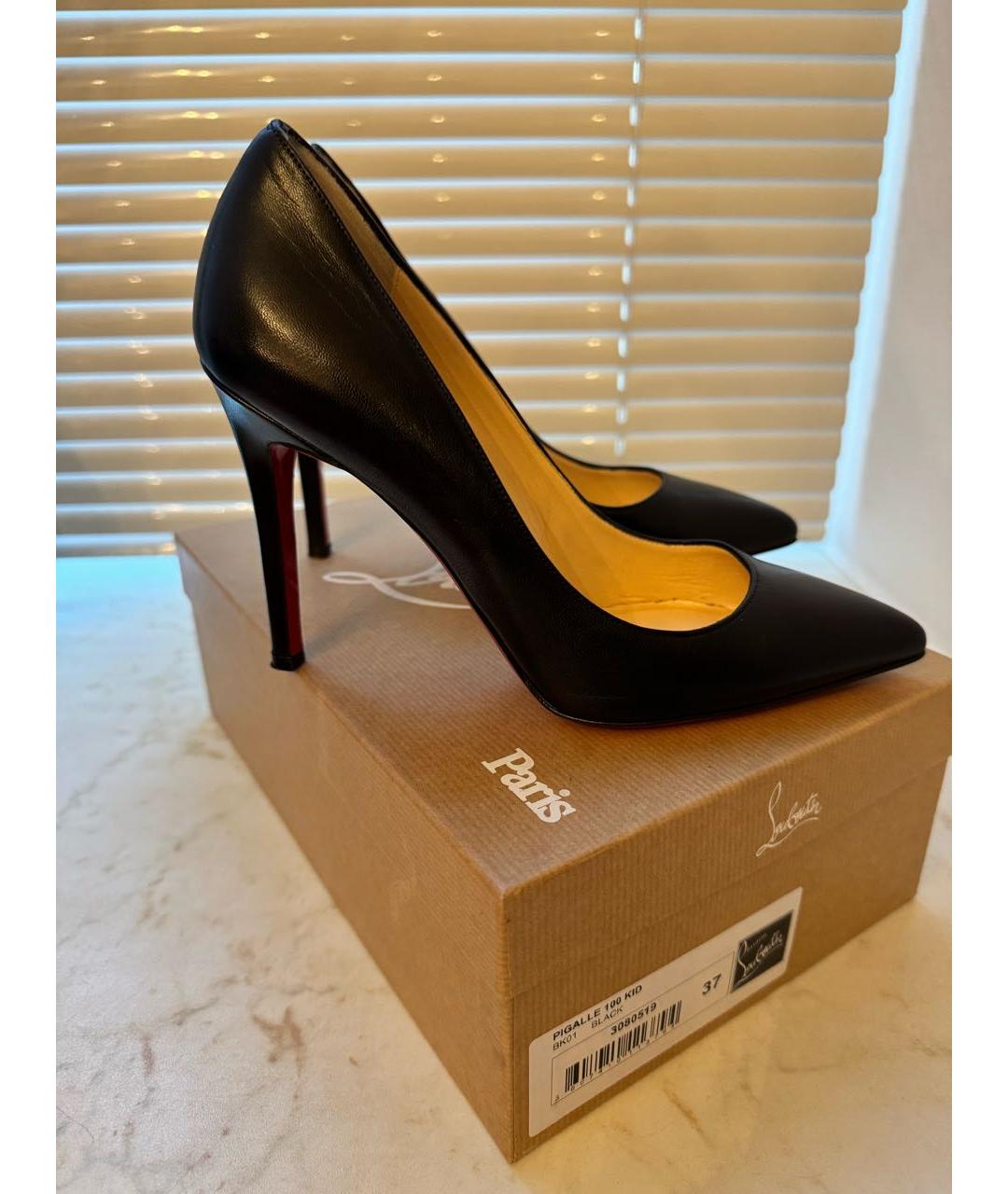 CHRISTIAN LOUBOUTIN Черные кожаные туфли, фото 3