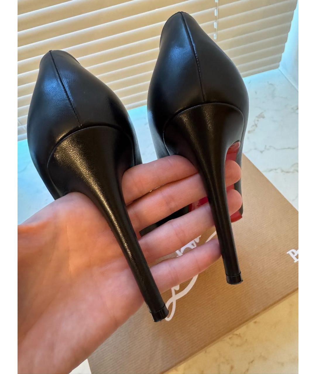 CHRISTIAN LOUBOUTIN Черные кожаные туфли, фото 6