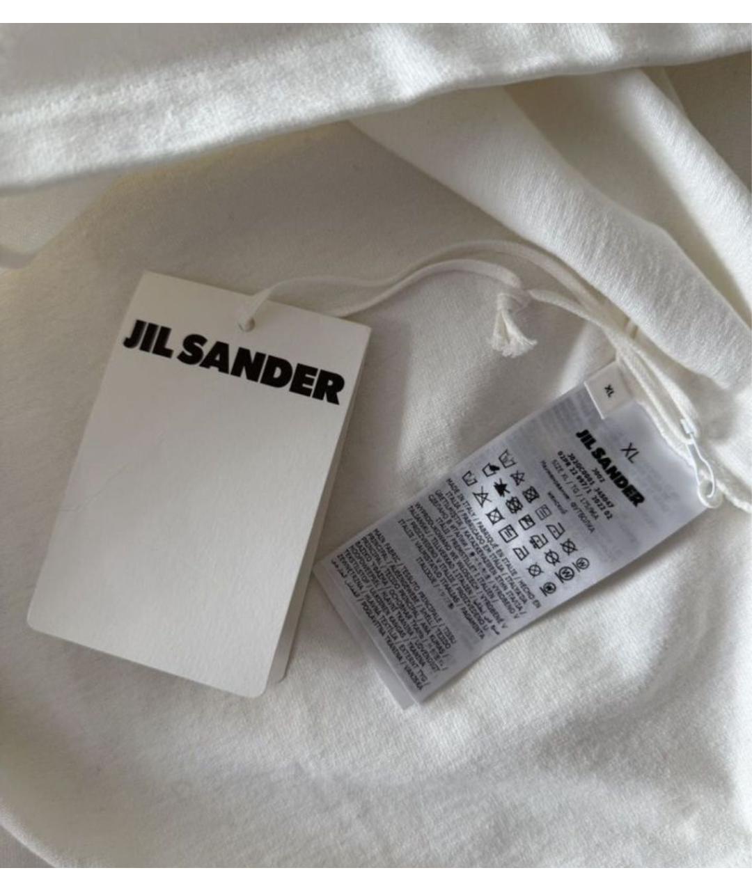 JIL SANDER Белая хлопковая футболка, фото 3