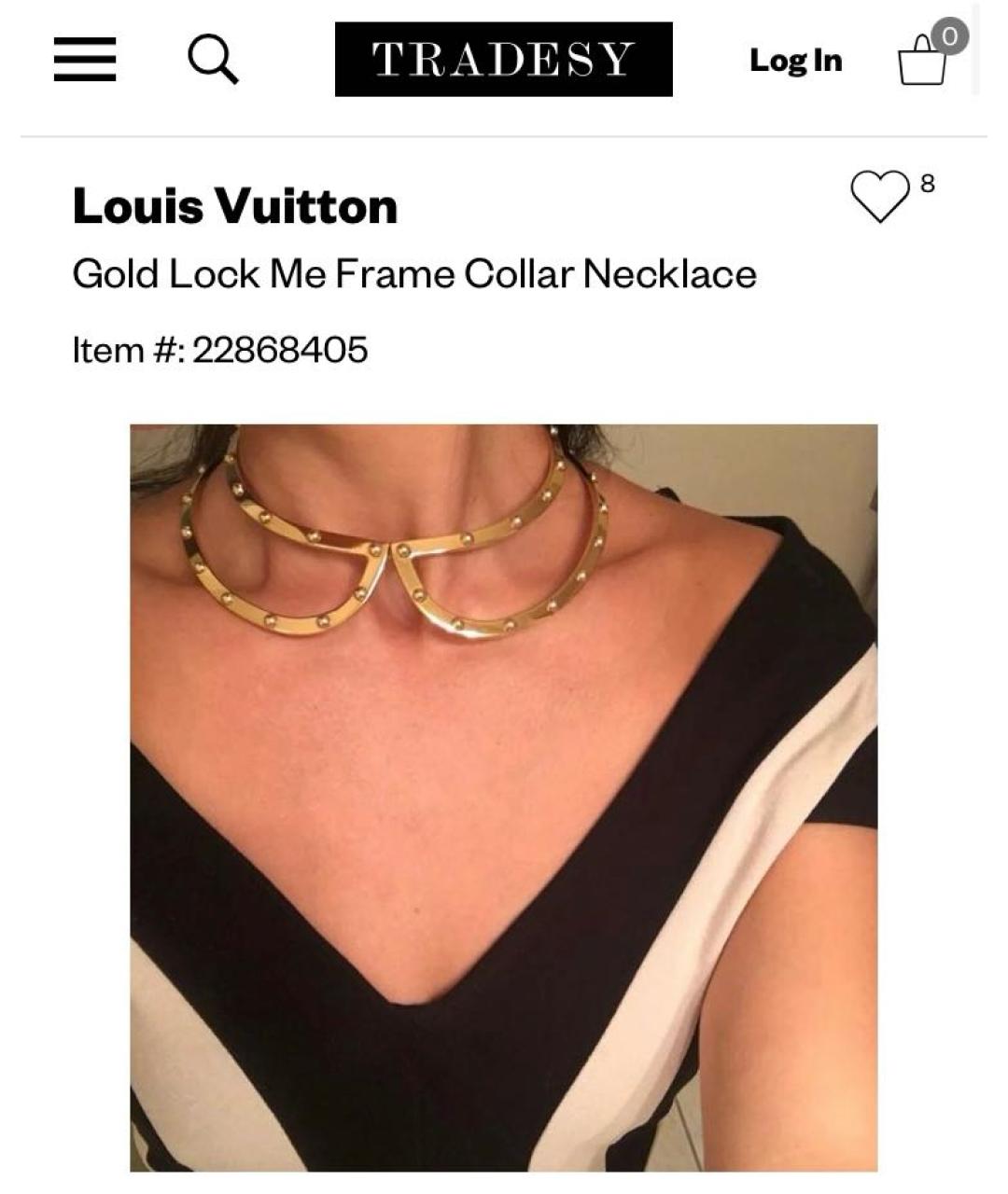 LOUIS VUITTON Золотое латунное колье, фото 8