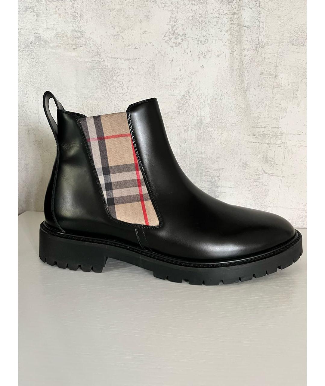 BURBERRY Черные кожаные ботинки, фото 8