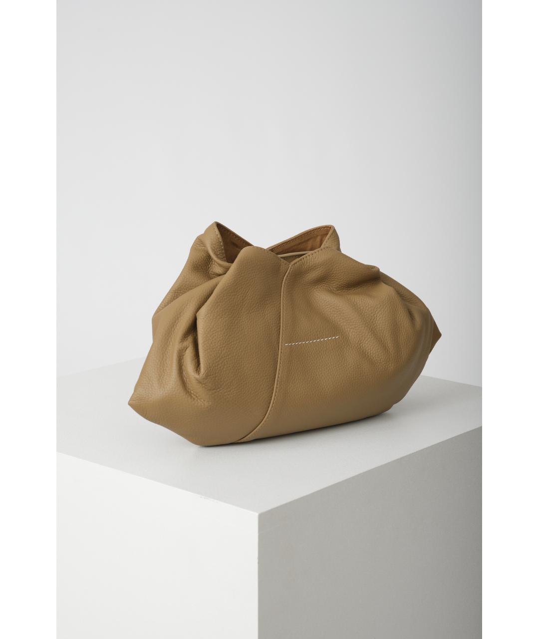 MM6 MAISON MARGIELA Бежевая кожаная сумка через плечо, фото 2