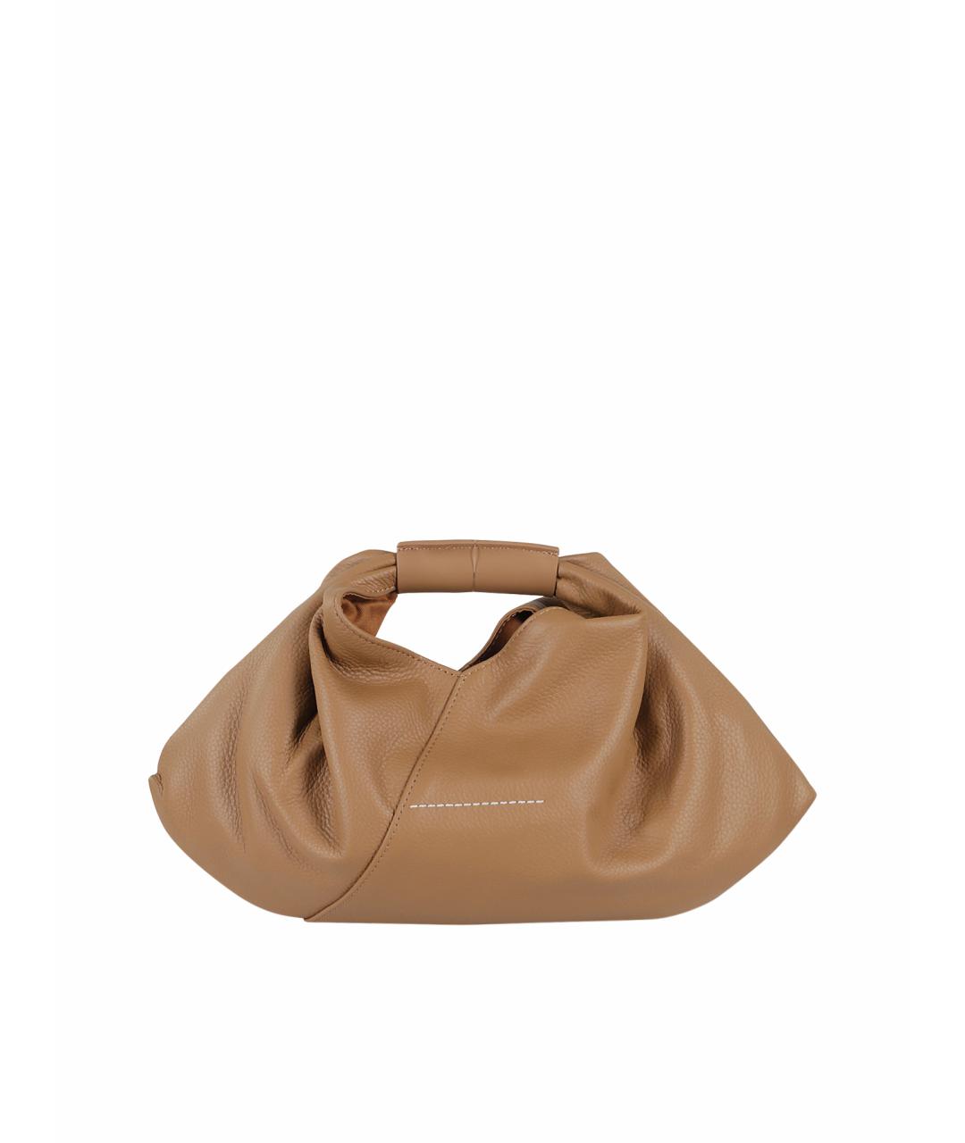 MM6 MAISON MARGIELA Бежевая кожаная сумка через плечо, фото 1