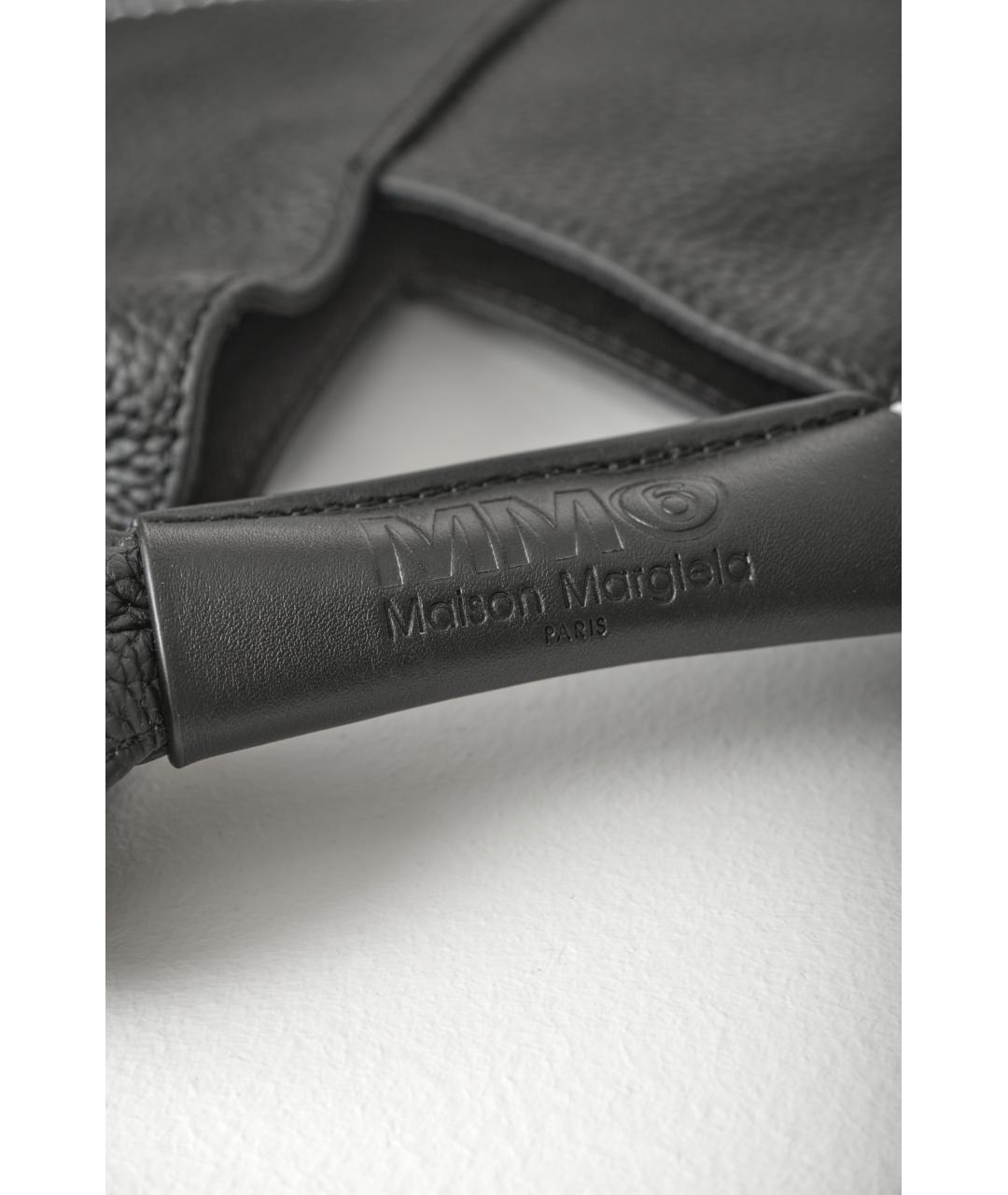 MM6 MAISON MARGIELA Черная кожаная сумка тоут, фото 4