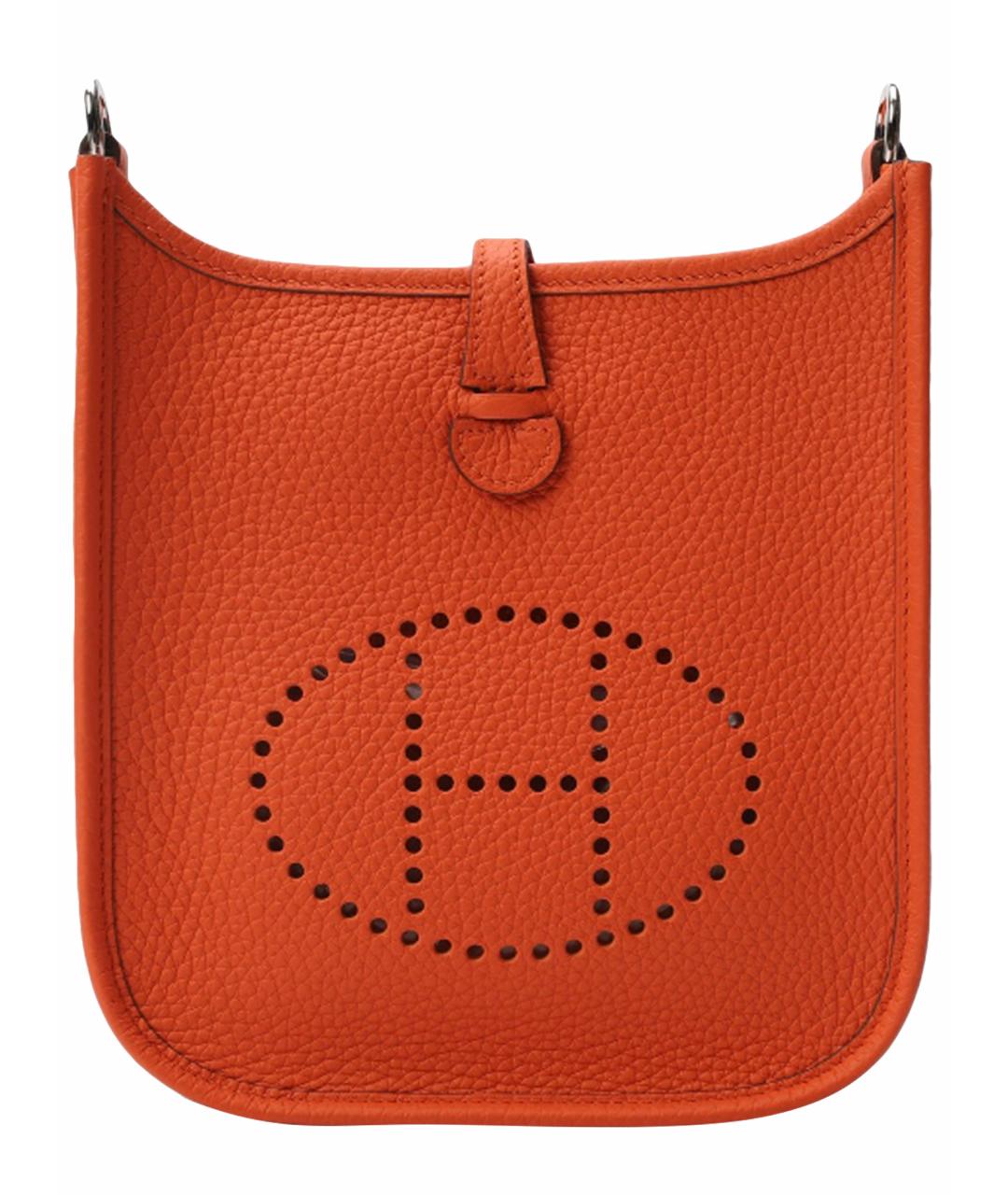 HERMES Оранжевая кожаная сумка через плечо, фото 1