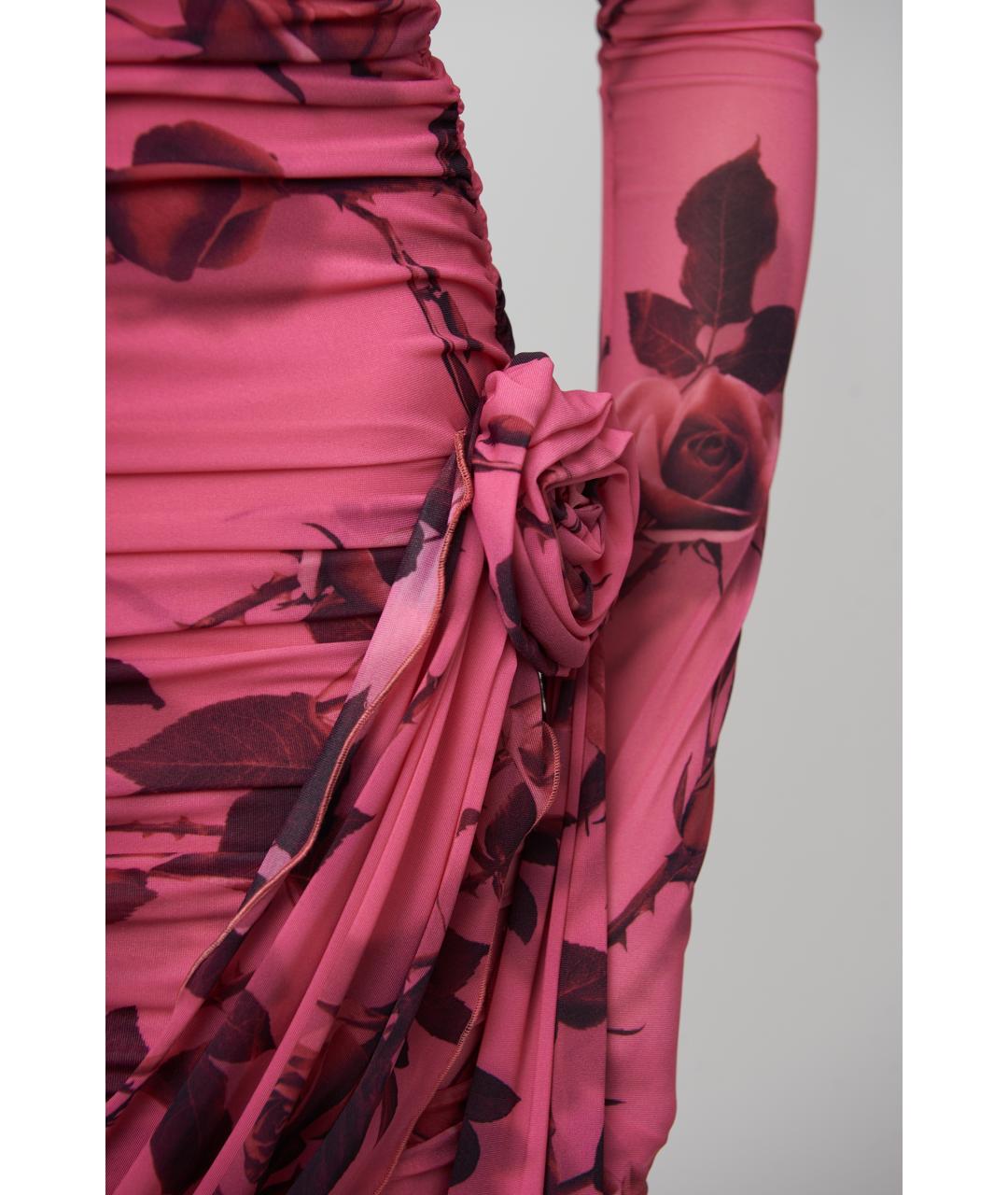 BLUMARINE Розовое полиамидовое коктейльное платье, фото 4