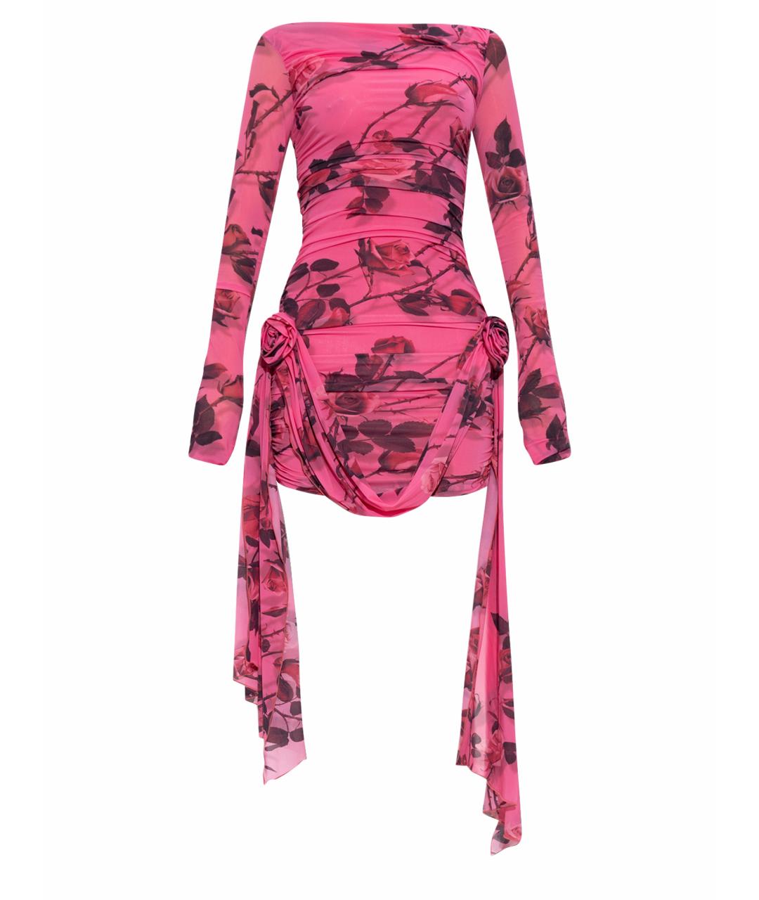 BLUMARINE Розовое полиамидовое коктейльное платье, фото 1